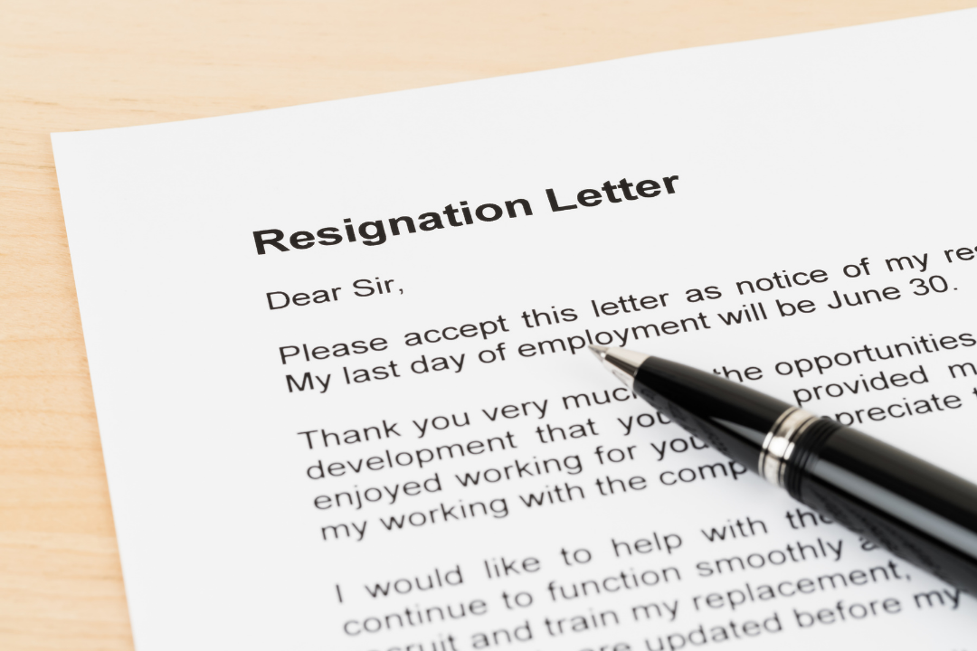 What should you keep in mind for a resignation? PHOTO: Casper1774Studio/GETTY IMAGES